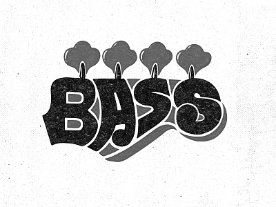 Bass Guitar Lettering bass blues fender guitar headstock illustration lettering music rock tuners