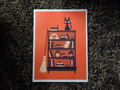 Ghibli Shelf | 18x24 18x24 ghibli hayao miyazaki illustration print