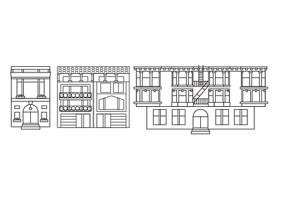 San Francisco Houses apartment architecture house illustration line neighborhood san francisco vector