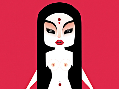 Kabuki W. flat design illustration illustrator ilustración vector art