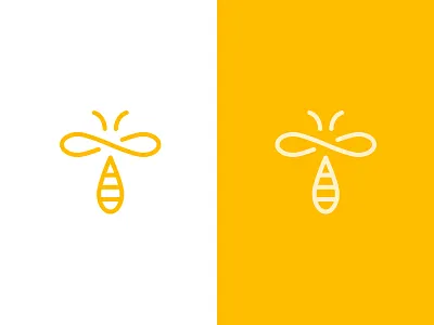Infinibee bee branding cosmetics drop infinity logo mark monoline naming natural symbol