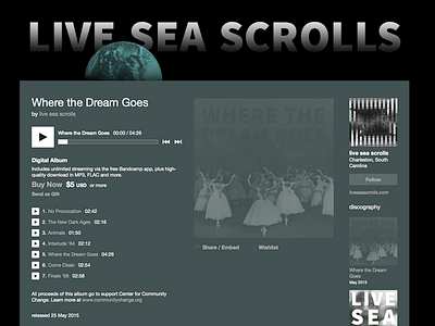 Live Sea Scrolls Bandcamp bandcamp graphic design layout web design