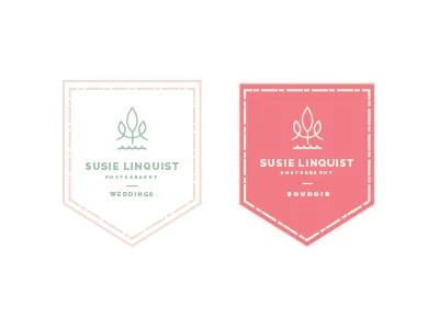 Line Art Plant Badges With Full Logo badges branding line art logo plant simple