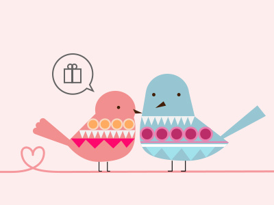 Hello Love Bird #002B bird drawing illustration lovebird valentine