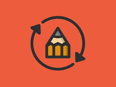 Logo WIP arrows badge branding icon iconic logo mark pencil simple
