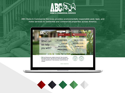 ABC Web Redesign commercial corporate lawn minimal pest red responsive rwd ui ux web website