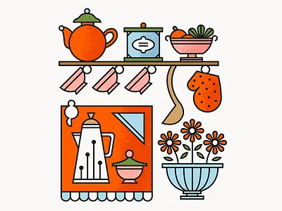 La Cocina azambuja colors illustration kitchen line martin stroke thick vector
