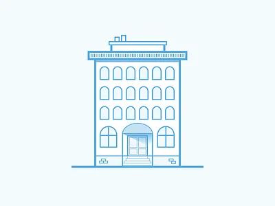 Hotel Illustration blue building flat hotel icon illustration sketch
