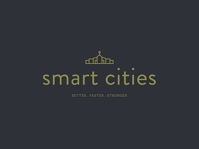 smart cities better cities faster illustration logo smart stronger type