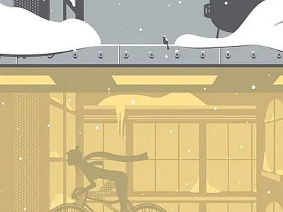 Art Crank Sneak Peek artcrank bikes bird illustration minneapolis scarf skyway snow