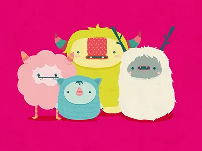 Imaginary friends character friends illustration ilustracion kids monster vector