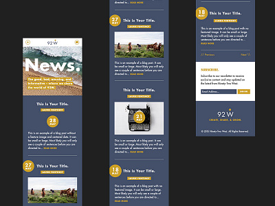 92W News Page Mockup mobile mockup photoshop webdesign