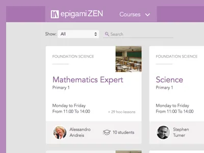 Course box design education violet web