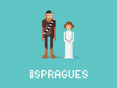 The Spragues - Star Wars logo pixel art star wars