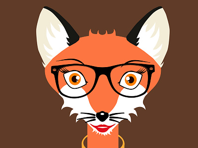 Felicity Fox flat design head illustration illustrator vector art