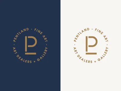 Pentland art dealer art gallery branding design exhibition gallery identity logo monogram pentland scotland