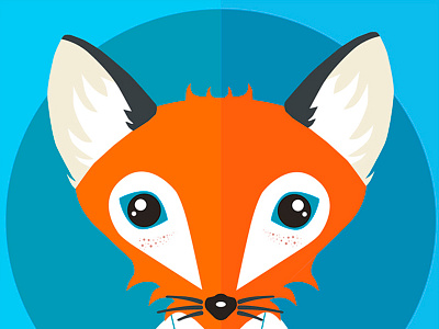 Fantastic Mr Fox flat design head illustration illustrator vector art