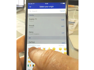 Filter airport by emoji airline app emoji ios ireland mobile ryanair travel