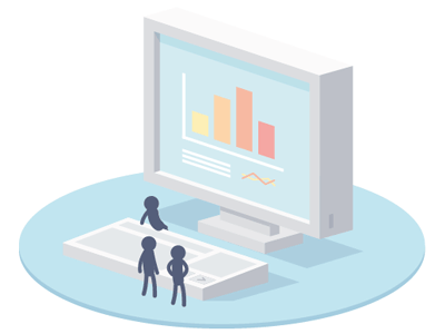 Duckprove - Reports animation charts computer gif isometric loop meeting reports screen