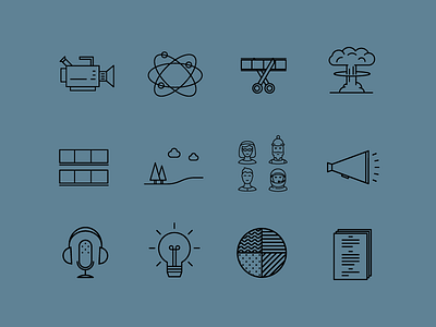 Video Production Icon Set flat icon illustration line art production video