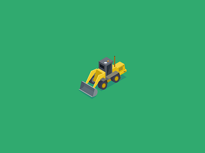 Isometric dozer 2d building equipment illustration isometric vector