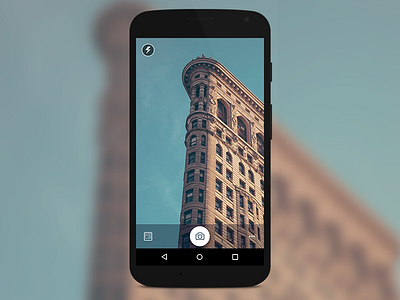 Photo App for Android android app camera flash lollipop material mobile phone photo ui ux