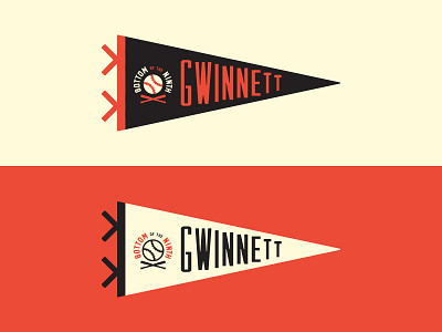 Pennants WIP badge baseball bat black pennant red vintage yellow