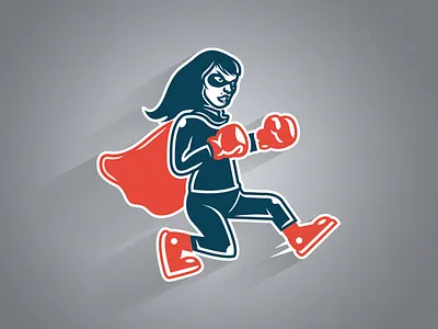 Boxing boxing female heroine illustration punsh smooth