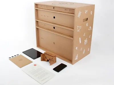 Google Expeditions branding cardboard design education icons illustration teaching vr