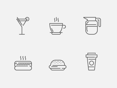 Food and Drink Icon Set drink food icon illustration pixel vector