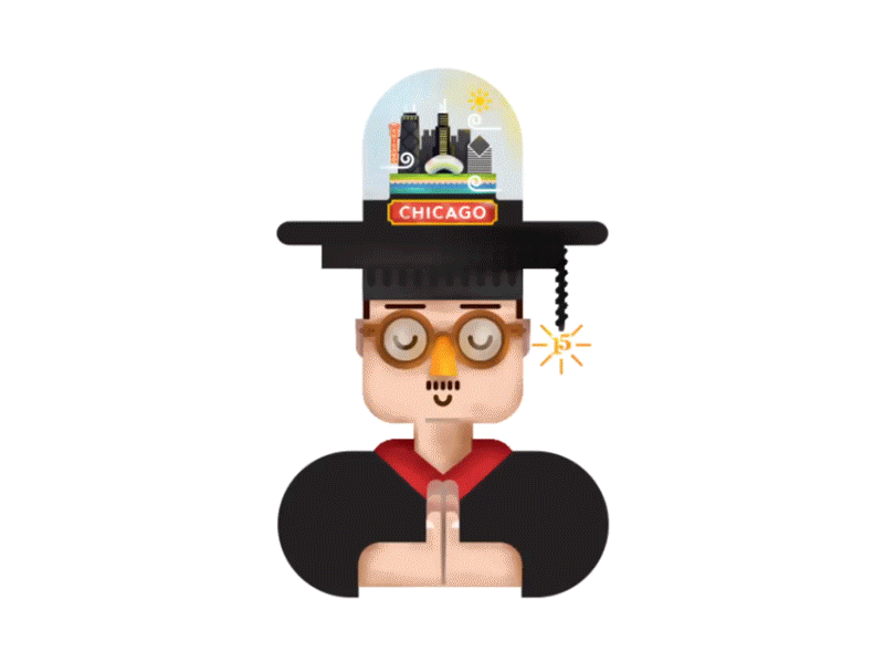 Chicago Bound black chicago city design gif grad graphic illustration motion red vector