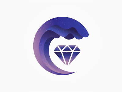 Precious Wave gradient illustration jewel precious sapphire stone water wave