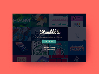 Stumbbble app css designer designers javascript portfolio ui ux web webapp website