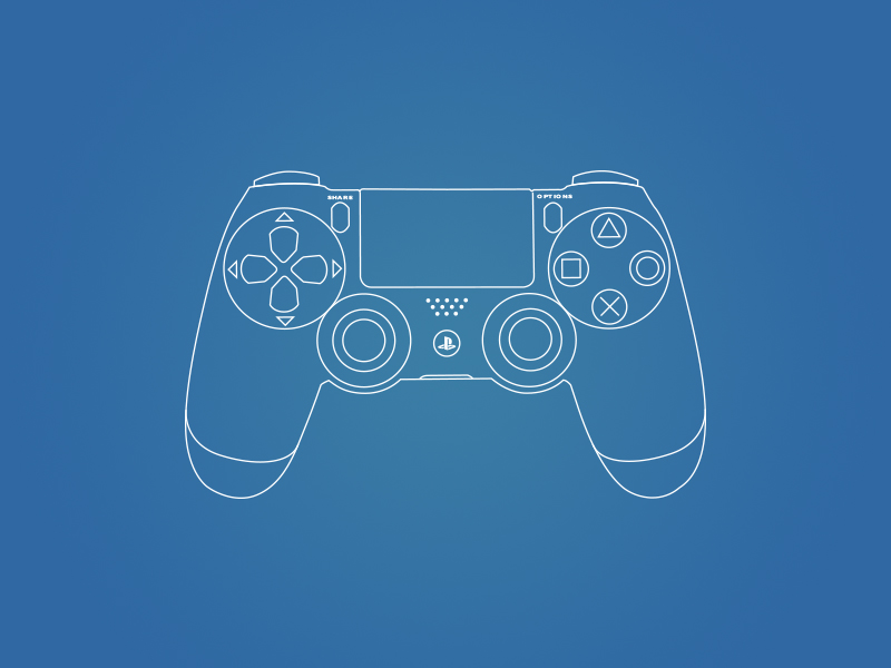 Playstation 4 Flat Icon design flat gaming icon line playstation ps4