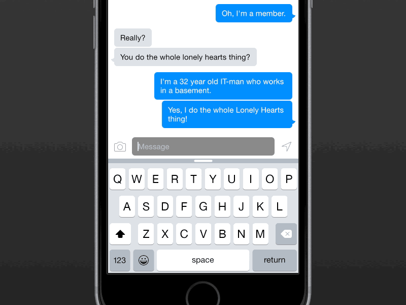 Conversation View blur chat design flat ios message messaging messenger ui