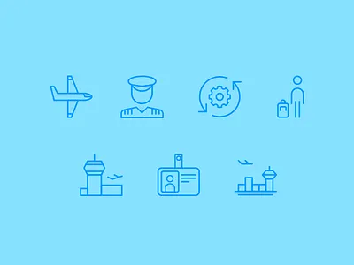 Aviation Icons airport aviation badge design flight icon illustration nowsecure passenger pilot plane