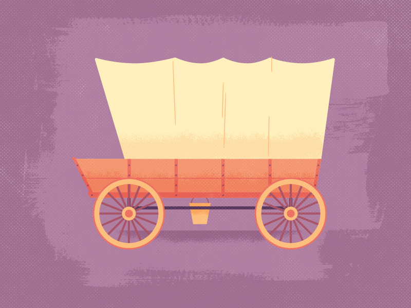 Illustration | Covered Wagon WIP color design doodle fun illustration illustrator linework texutres wagon west