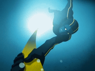Diving 2d animation blackmeal diving motion design