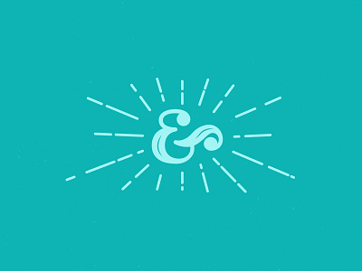 Ampersand ampersand logo retro starburst teal