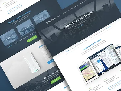 Aviation App Site airplane app blue design flat mockup photo ui ux website