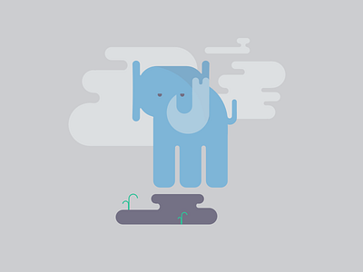 California in Drought 2015 clouds elephant flat illustration mood puddle sad sketch water