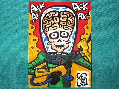 Mars Attacks! Sketch Card andy moore mars attacks! martian sketch card