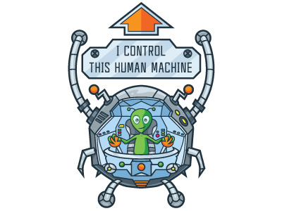 Free Alien Machine Illustration alien design free illustration machine t shirt tech vector