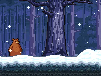 The Wintery Woods game design gaming graphics illustration indie pixel art