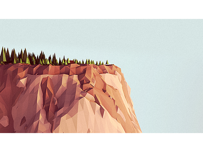 Cliff 3d c4d cinema 4d digital art low poly nature photoshop render