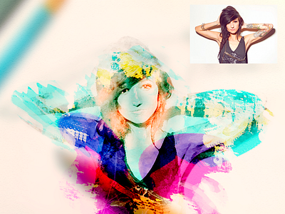 Water Color Girl digital girl paint photoshop