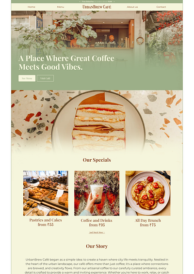 UrbanBrew Café - Landing Page 🚀 design figma landing page ui uiux ux web website