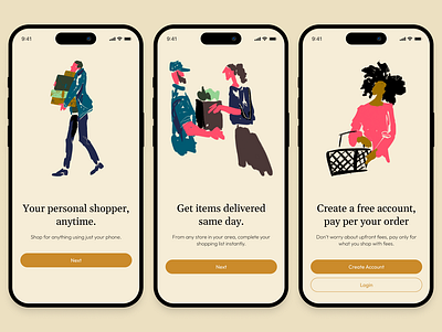 Personal Shopper Onboarding Screens app dailyui figma onboarding shopper ui ux