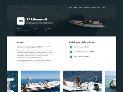 ZAR Formenti | Nauticus boat boat landing boats hero hero section landing landing page luxury boat luxury rib luxury website motor rib rib boat ui web design website design zar zar formenti zar landing zar website