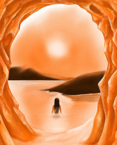 Golden energy illustration colours digital painting hues orange painting